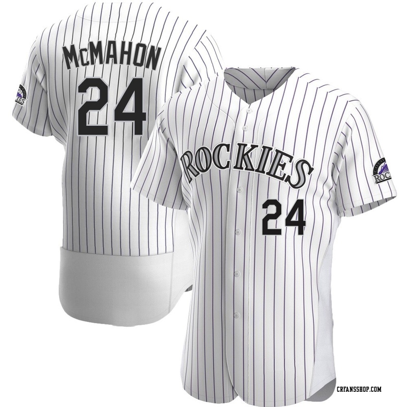 Nike Men's Colorado Rockies Ryan McMahon #24 White Cool Base Home Jersey