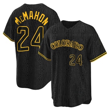 Nike Men's Colorado Rockies Ryan McMahon #24 Black Cool Base Jersey