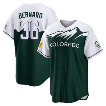 2022 Colorado Rockies Wynton Bernard #36 Game Issued Green Jersey City  Connect 1